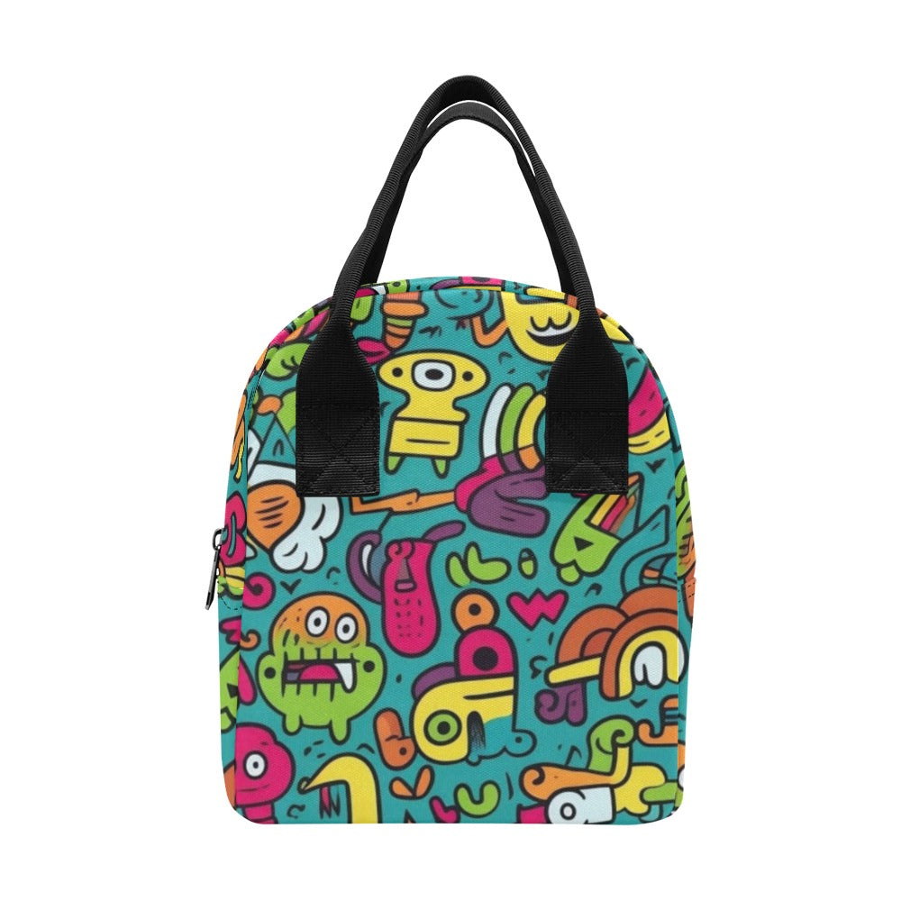 Crazy Characters - Zipper Lunch Bag One Size Zipper Lunch Bag Printed Offshore