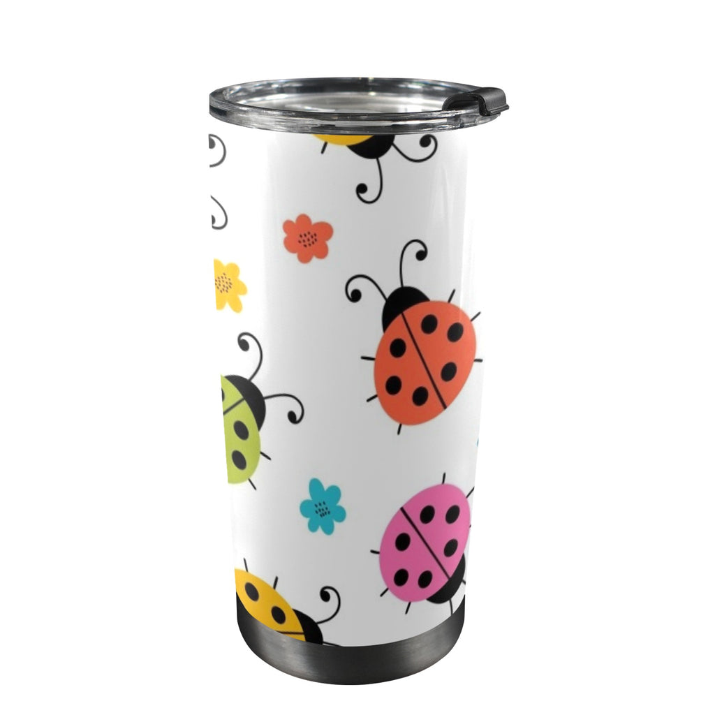 Ladybugs - 20oz Mobile Tumbler with Lid (Black Lock) One Size 20oz Travel Mug animal Printed Offshore