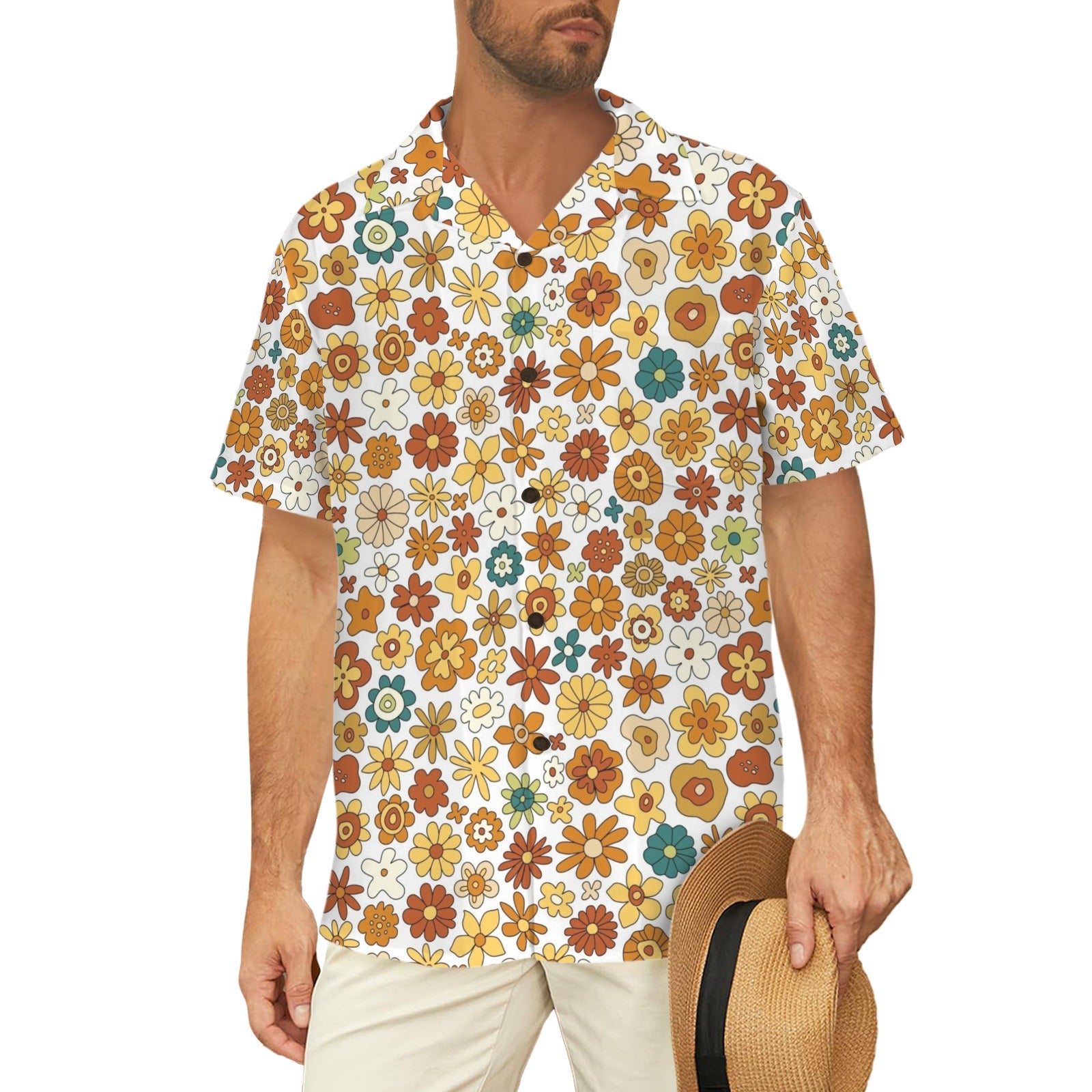 70's Style Floral Men's Hawaiian Shirt