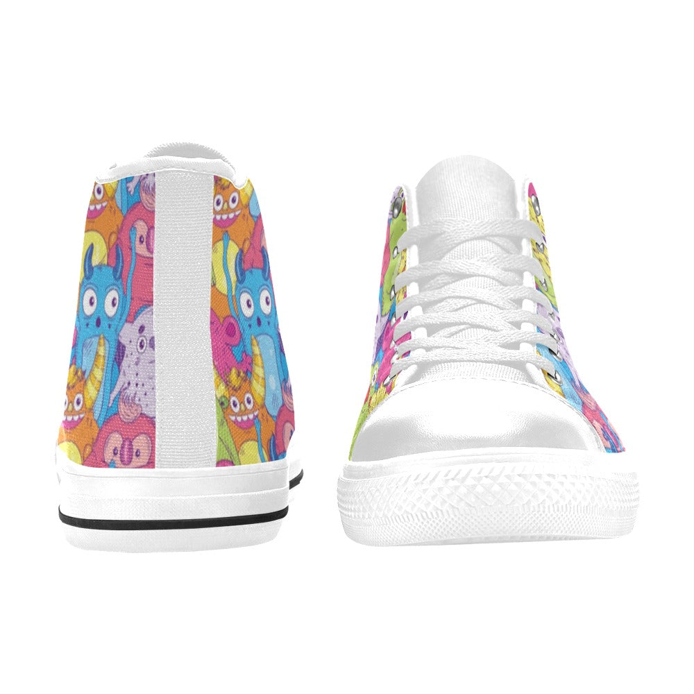 Cute Monsters - Kids High Top Canvas Shoes