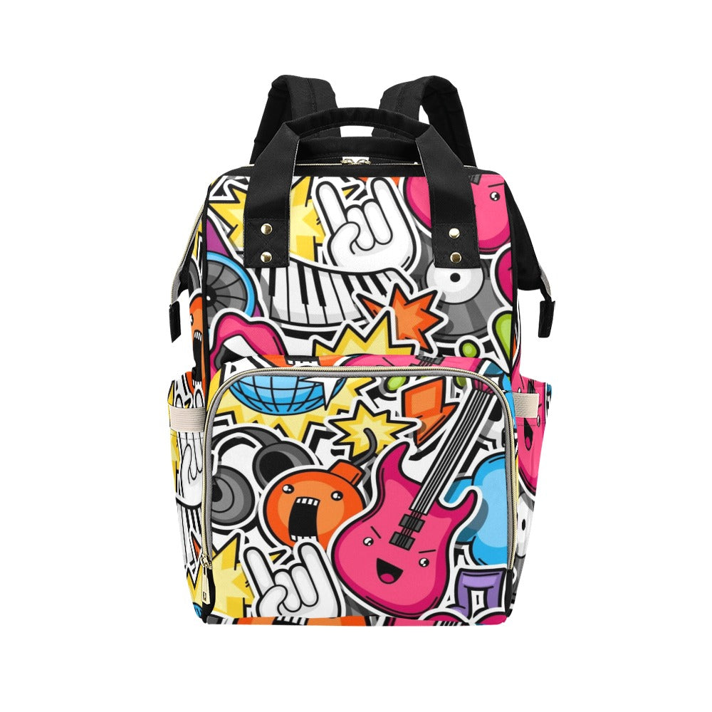 Sticker Music - Multi-Function Backpack, Nappy / Diaper Bag