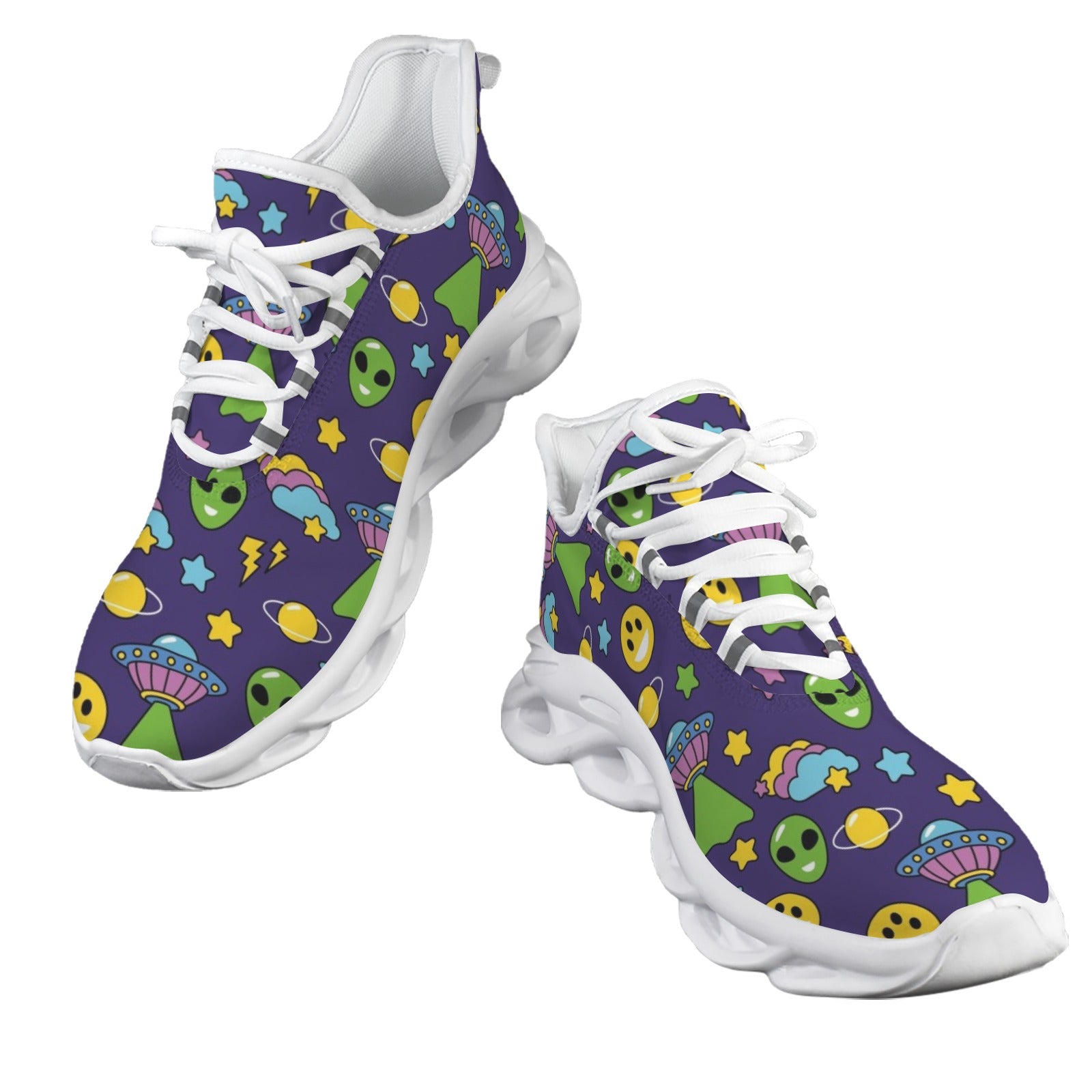 Groovy Alien And UFO Women's Twisted Sole Sneakers