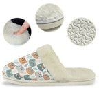 Cute Cat Faces Women's Fur Trim Thick-Sole Indoor Slippers Women's Fur Trimmed Slippers animal Printed Offshore