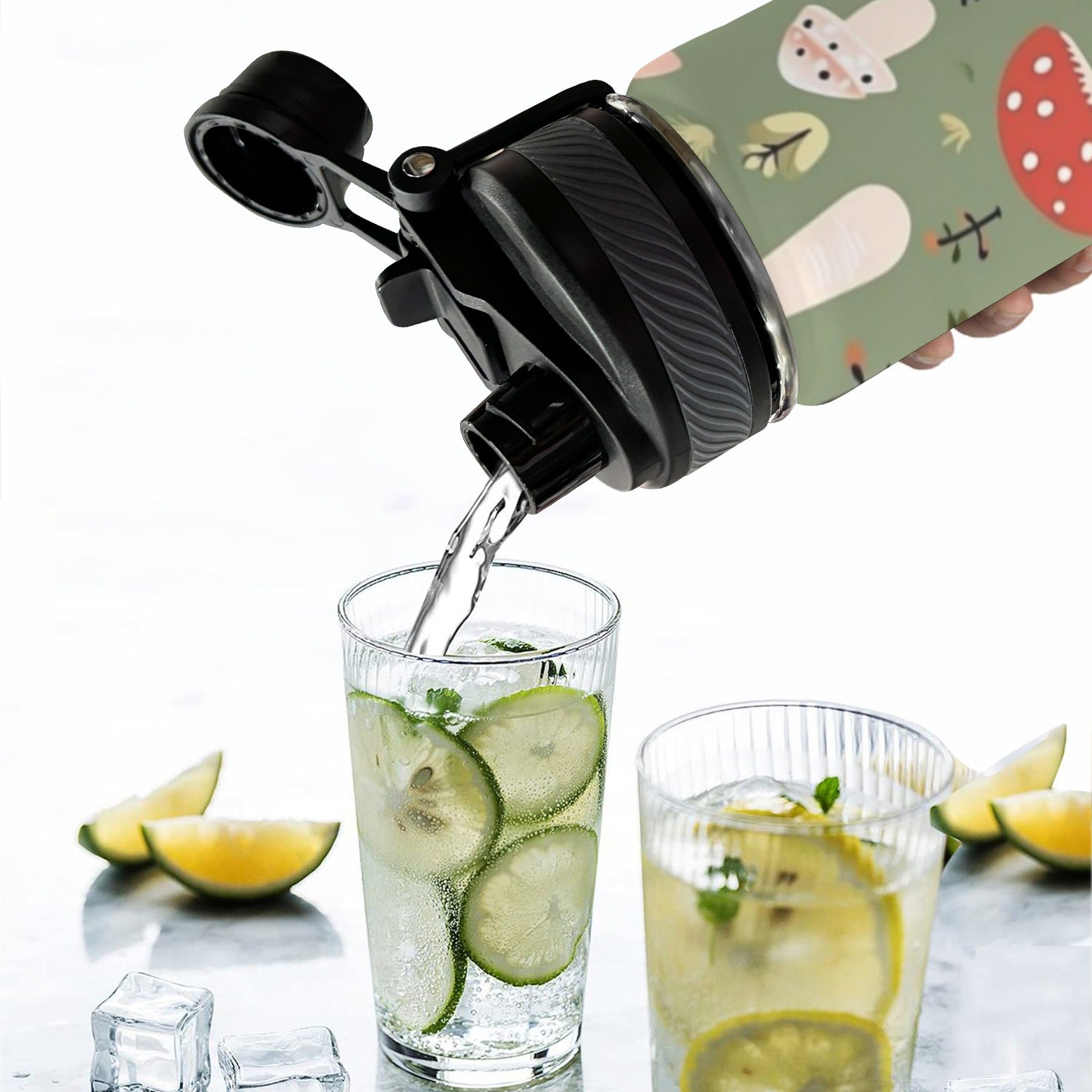 Toadstools - Insulated Water Bottle with Dual-Use Lid (18oz) Insulated Water Bottle with Dual-Use Lid (18oz) Printed Offshore