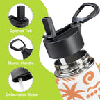 Orange Surf - 12oz Kids Water Bottle with Straw Lid