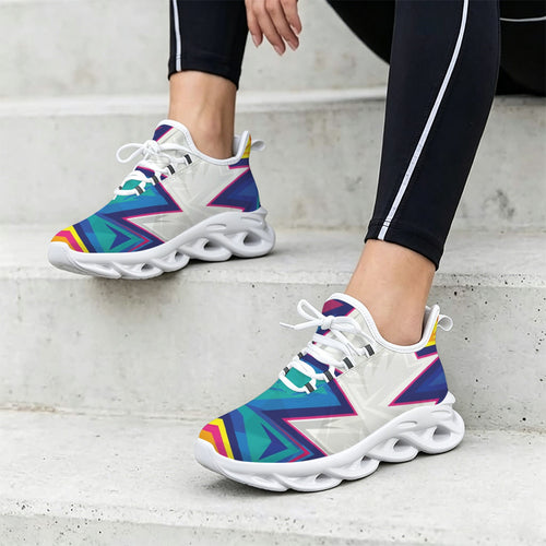 Abstract Geometric Women's Twisted Sole Sneakers Twisted Sole Sneakers for Women Printed Offshore