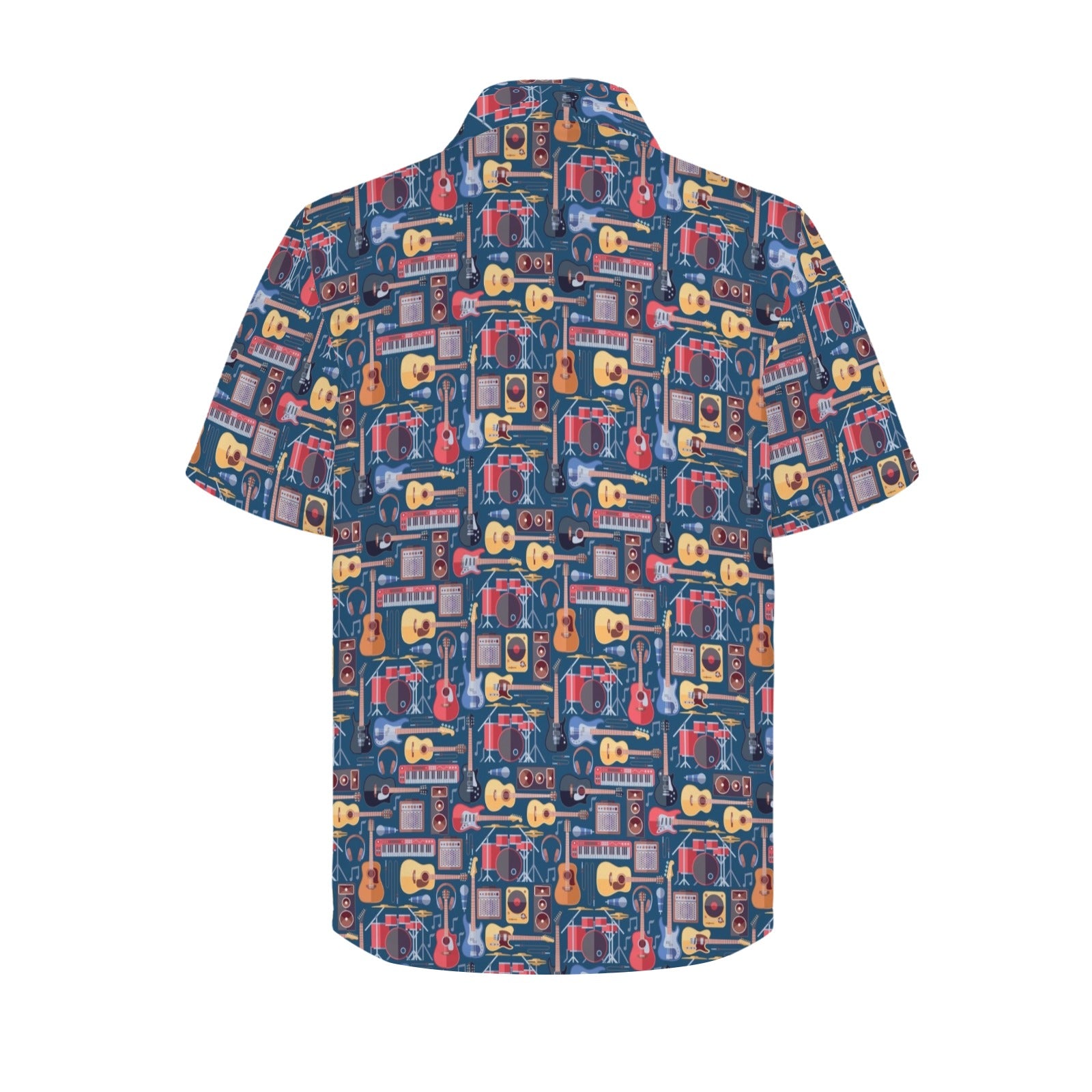Music Instruments Men's Short Sleeve Hawaiian Shirt Men's Hawaiian Shirt (New) Music Printed Offshore