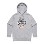 Just One More Chapter, Books - Womens Hoodie Grey Marle Womens Hoodie Printed In Australia Reading