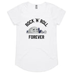 Rock And Roll Forever - Womens Scoop Neck T-Shirt White Womens Scoop Neck T-shirt Music Printed In Australia