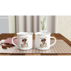 Personalised My Alone Time Is For Everyone's Safety White 12oz Enamel Mug Personalised Enamel Mug Globally Fulfilled