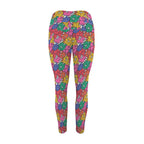 Bright And Bold Flowers Women's High Waist Pockets Yoga Leggings Women's High Waist Pockets Yoga Leggings Plants Printed Offshore Retro