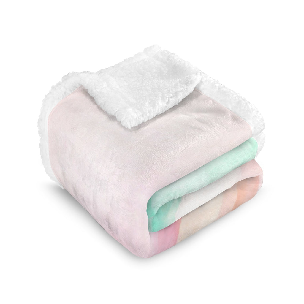Pastel Stripes - Double-Layer Fleece Blanket 51"x59"