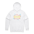 Wow, Comic Book Men's AS Colour Hoodie White Mens Hoodie comic Printed In Australia