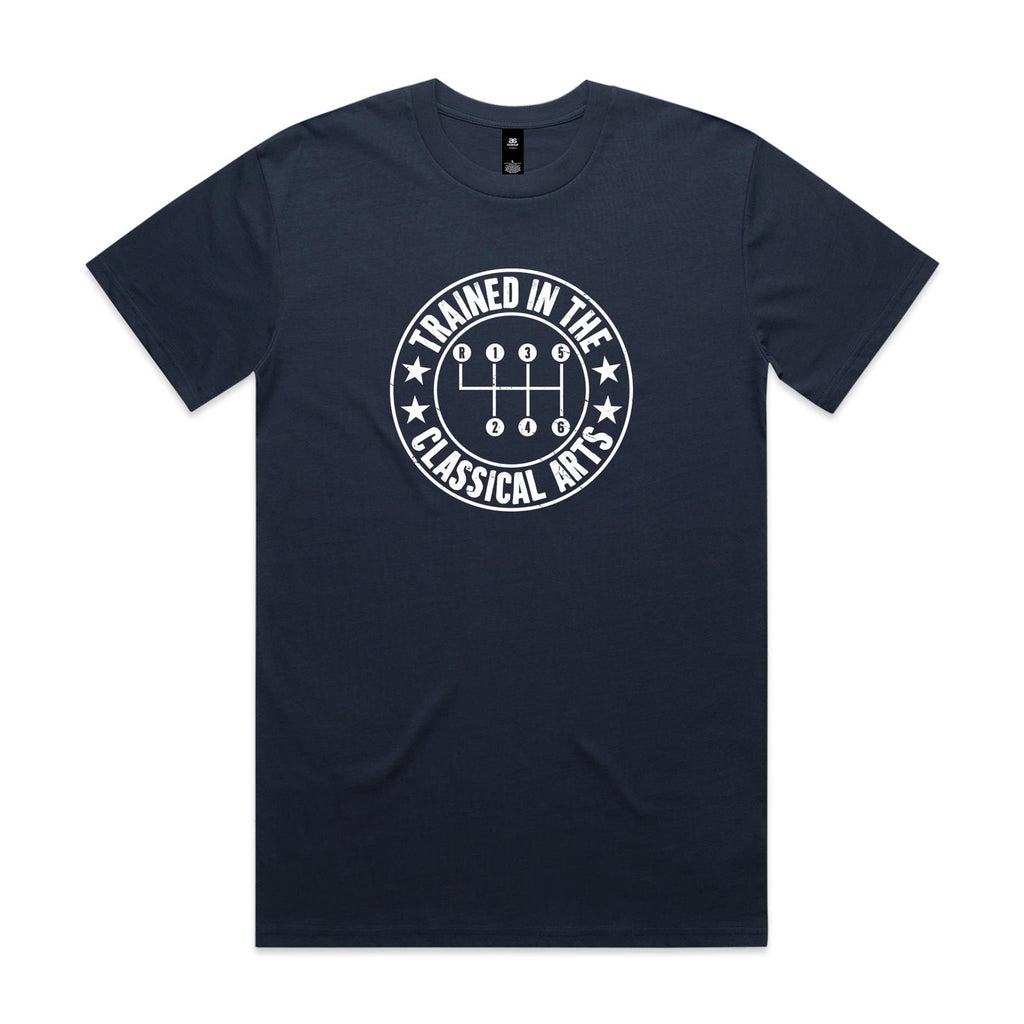 Manual Car Gears Men's AS Colour T-shirt Midnight Blue Mens T-shirt Printed In Australia