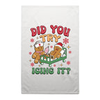 Gingerbread, Did You Try Icing It - AS Colour Tea Towel White One Size Christmas Tea Towel Christmas Printed In Australia