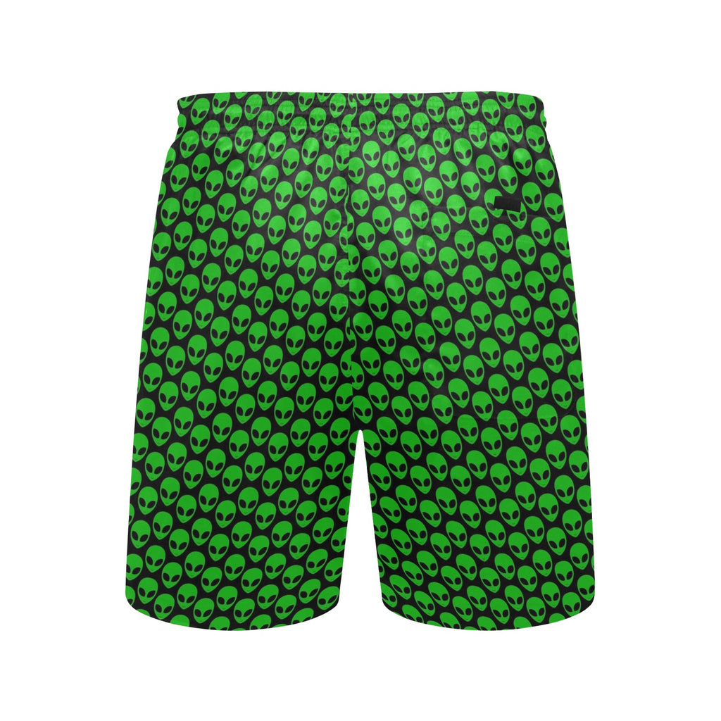 Aliens Men's Mid-Length Beach Shorts Men's Mid-Length Beach Shorts Printed Offshore Sci Fi