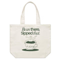 Bean There, Sipped That, Coffee Shoulder Canvas Tote Bag Default Title Large Tote Bag Coffee Printed In Australia