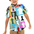 Colourful Chess Junior Kids Hawaiian Shirt 6-7Y Junior Kids Hawaiian Shirt 2-7 Printed Offshore