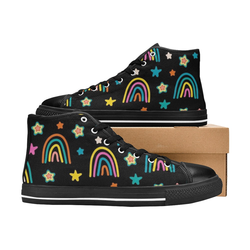 Rainbows - Kids High Top Canvas Shoes