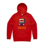 Cassette Tape, It Might Be Time To Rewind - Mens Hoodie Red Mens Hoodie Music Printed In Australia Retro