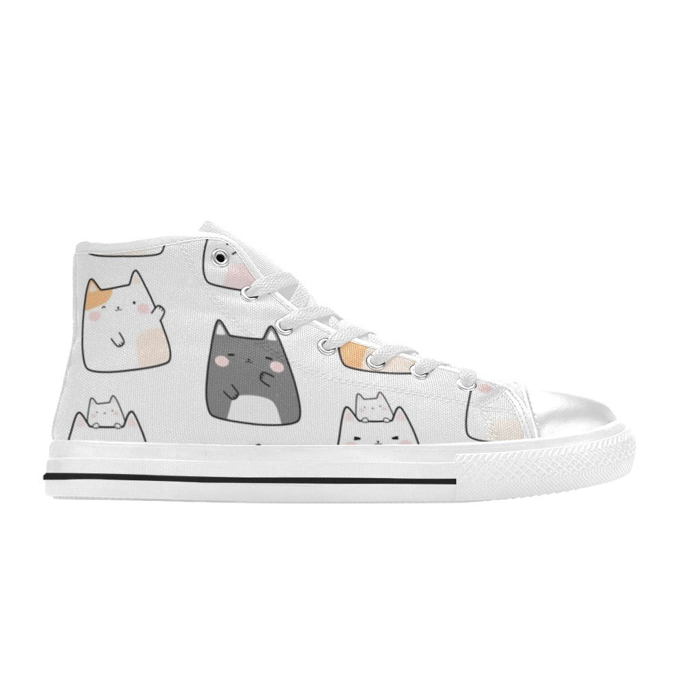 Cats - Kids High Top Canvas Shoes