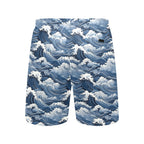 Japanese Waves Men's Mid-Length Beach Shorts Men's Mid-Length Beach Shorts Ocean Printed Offshore