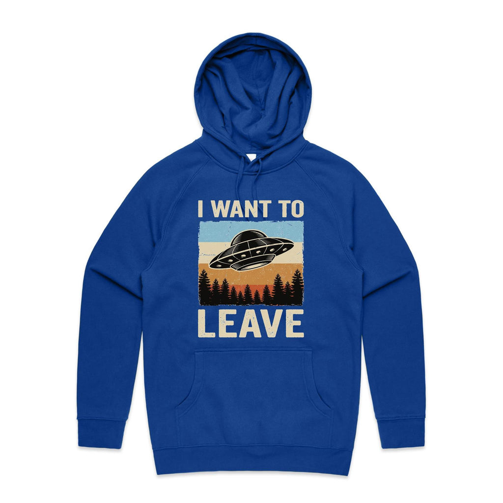 UFO I Want To Leave Men's AS Colour Hoodie