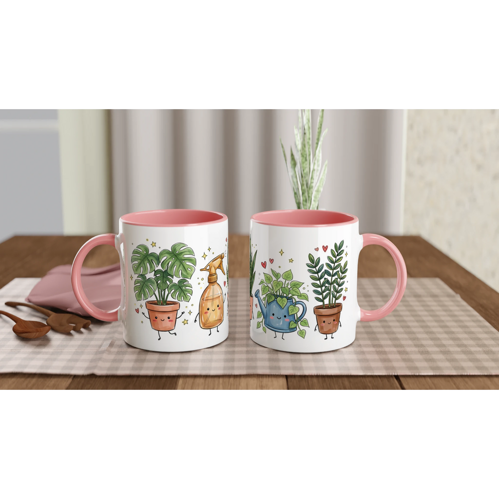 Plant Lover 11oz Ceramic Mug Ceramic Pink 11 oz Mug Globally Fulfilled Plants