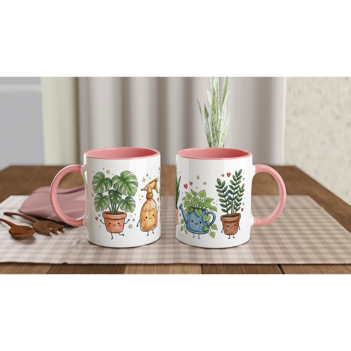 Plant Lover 11oz Ceramic Mug Ceramic Pink 11 oz Mug Globally Fulfilled Plants