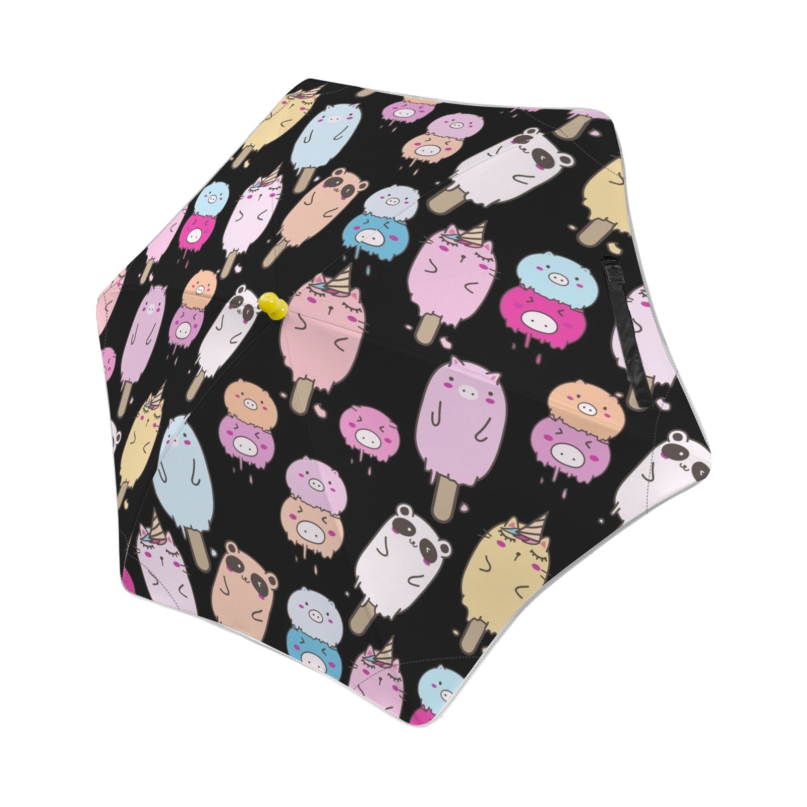 Cute Animal Ice Blocks Kids Safe Round Corner Umbrella One Size Kids Safe Round Corner Umbrella animal Printed Offshore