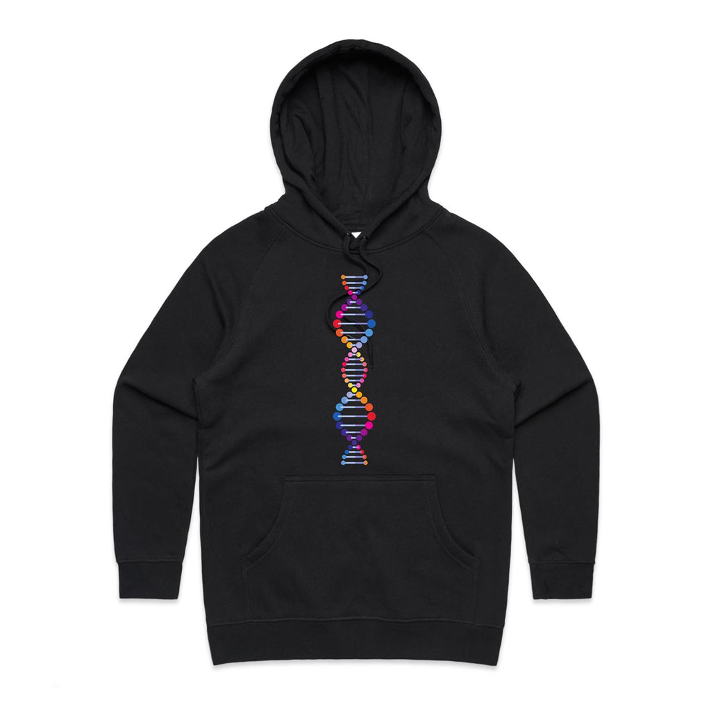 DNA - Womens Hoodie Black Womens Hoodie Printed In Australia Science