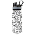Black And White Creatures Insulated Water Bottle with Dual-Use Lid (18oz) One Size Insulated Water Bottle with Dual-Use Lid (18oz) Printed Offshore Sci Fi