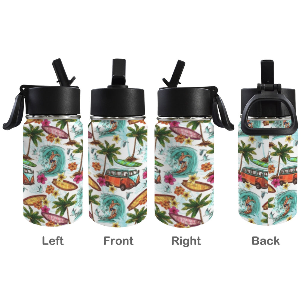 Surfing Safari 12oz Kids Water Bottle with Straw Lid