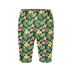 Frangipani Women's Bike Shorts With Side Pockets Women's Bike Shorts Plants Printed Offshore
