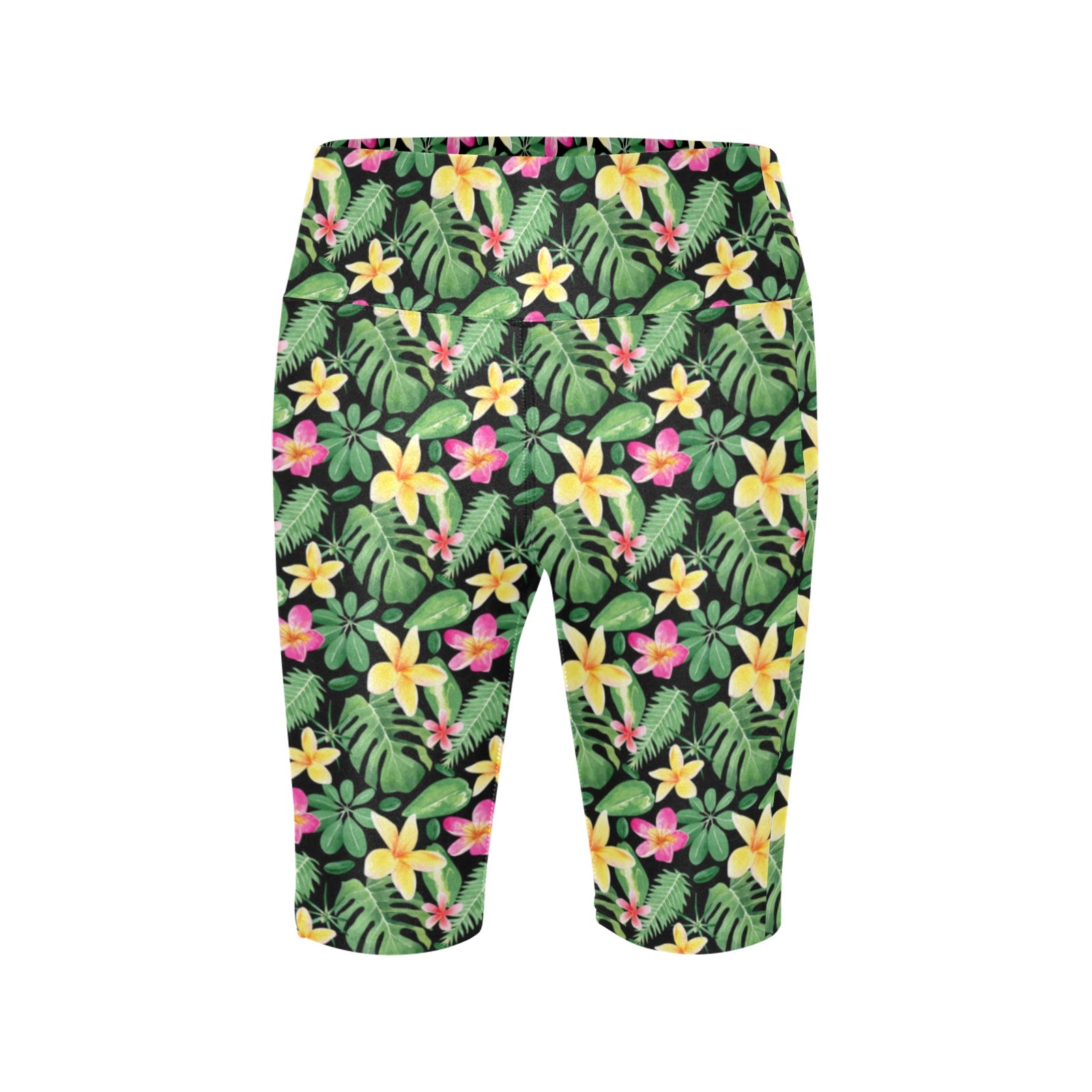 Frangipani - Women's Bike Shorts With Side Pockets Women's Bike Shorts Plants Printed Offshore