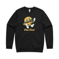 Fast Food, Hamburger AS Colour Stencil Crew Sweatshirt Unisex Black Sweatshirt Food Printed In Australia