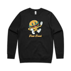 Fast Food, Hamburger - AS Colour Stencil Crew Sweatshirt Black Sweatshirt Food Printed In Australia