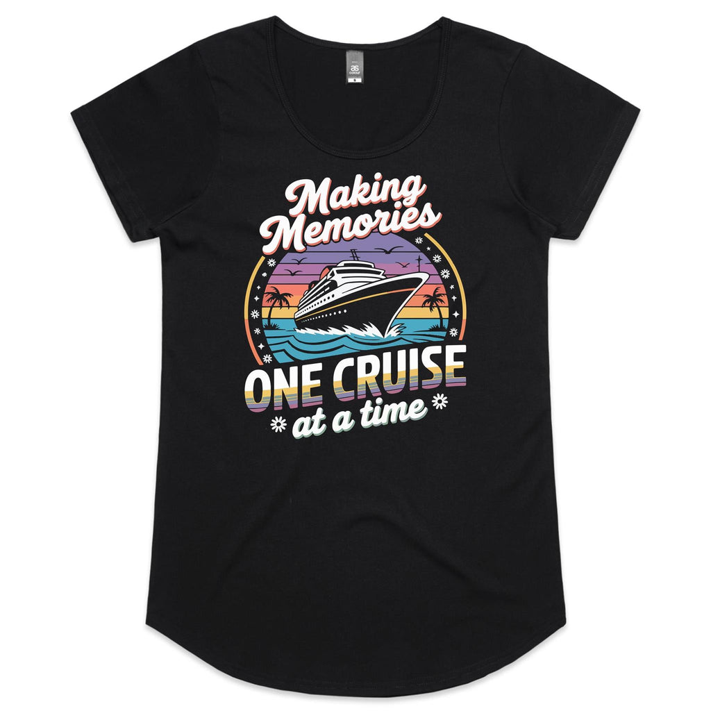 Making Memories, One Cruise At A Time Womens Cruise Scoop Neck T-Shirt Black Womens Cruise Scoop Neck T-shirt Cruise Printed In Australia