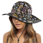 Retro Music Mix Wide Brim Bucket Hat Wide Brim Bucket Hat Music Printed Offshore Retro