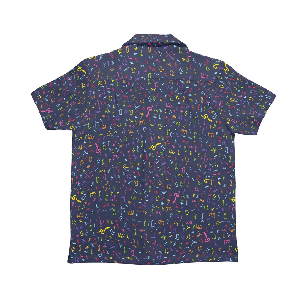 Music Notes Senior Kids Hawaiian Shirt Senior Kids Hawaiian Shirt 8-15 Music Printed Offshore
