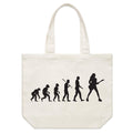 Evolution Of A Guitarist Shoulder Canvas Tote Bag Default Title Large Tote Bag Music Printed In Australia