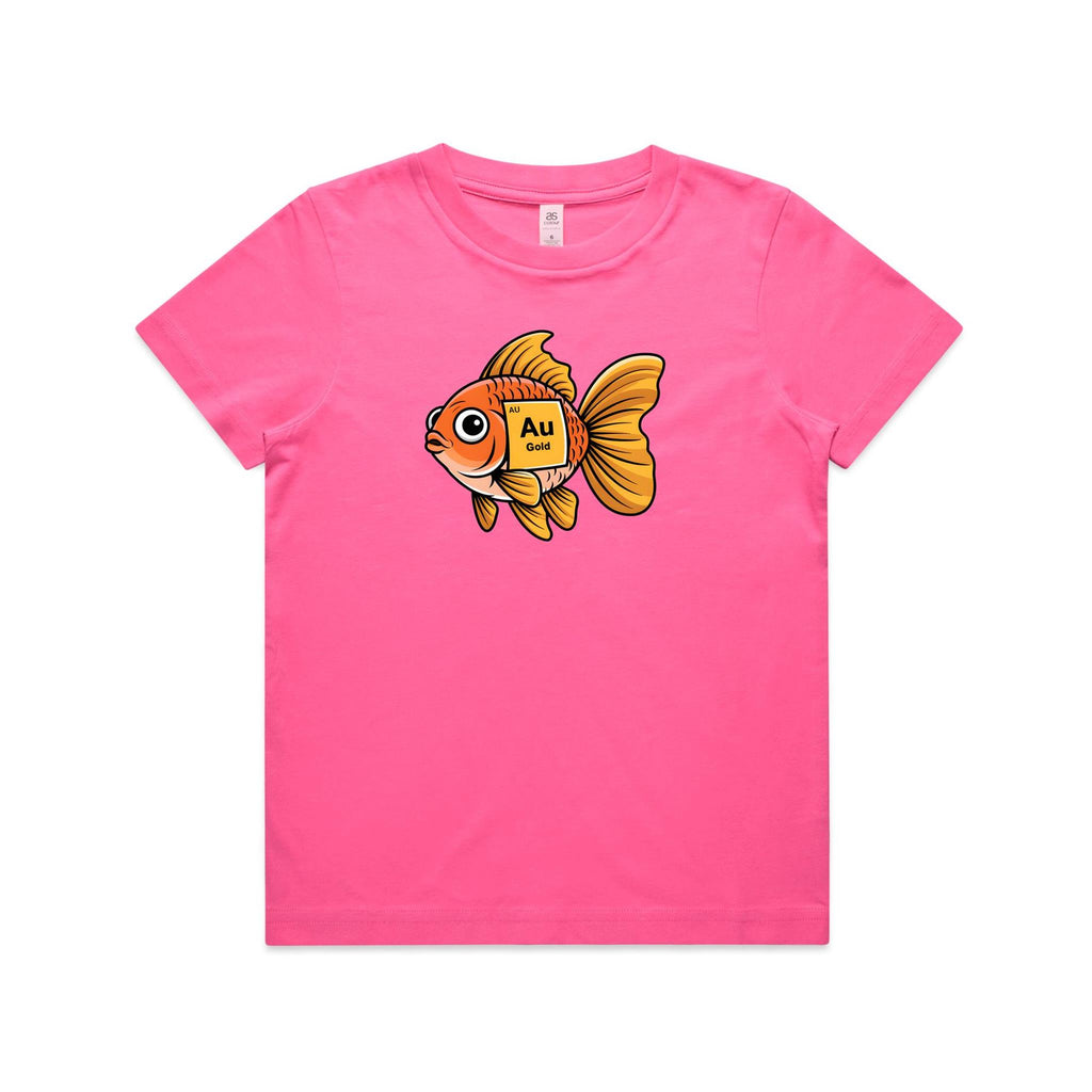 Gold Fish Periodic Table Element Kids AS Colour T-shirt