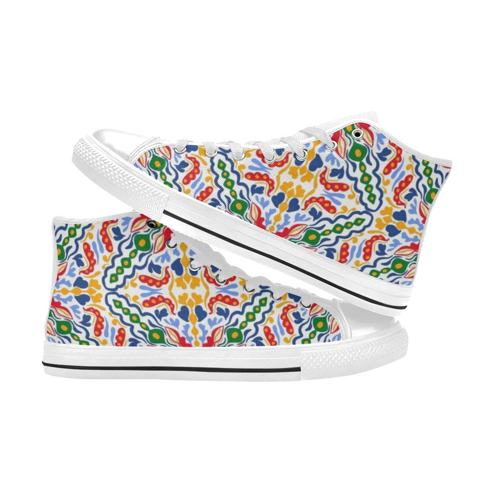 Bright Burst - Women's High Top Canvas Shoes Womens Classic High Top Shoes Printed Offshore