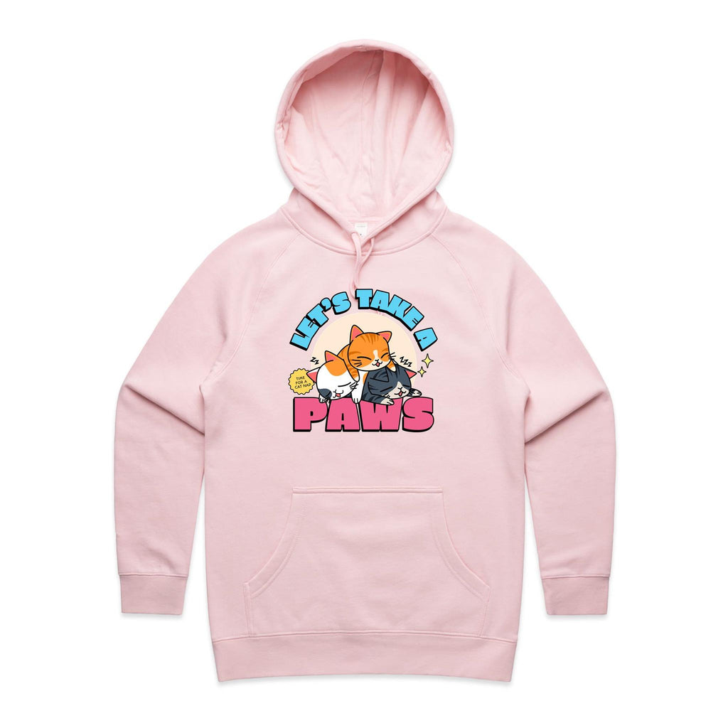 Let's Take A Paws, Kittens - Womens Hoodie Pink Womens Hoodie animal Printed In Australia