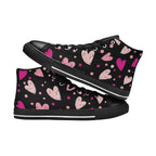 Pink Hearts - Women's High Top Canvas Shoes Womens Classic High Top Shoes Love Printed Offshore