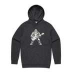 Gorilla Bass Player Men's AS Colour Hoodie Asphalt Marle Mens Hoodie animal Music Printed In Australia