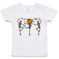Skeleton Dance, Halloween AS Colour Baby T-shirt White Baby T-shirt Halloween Printed In Australia