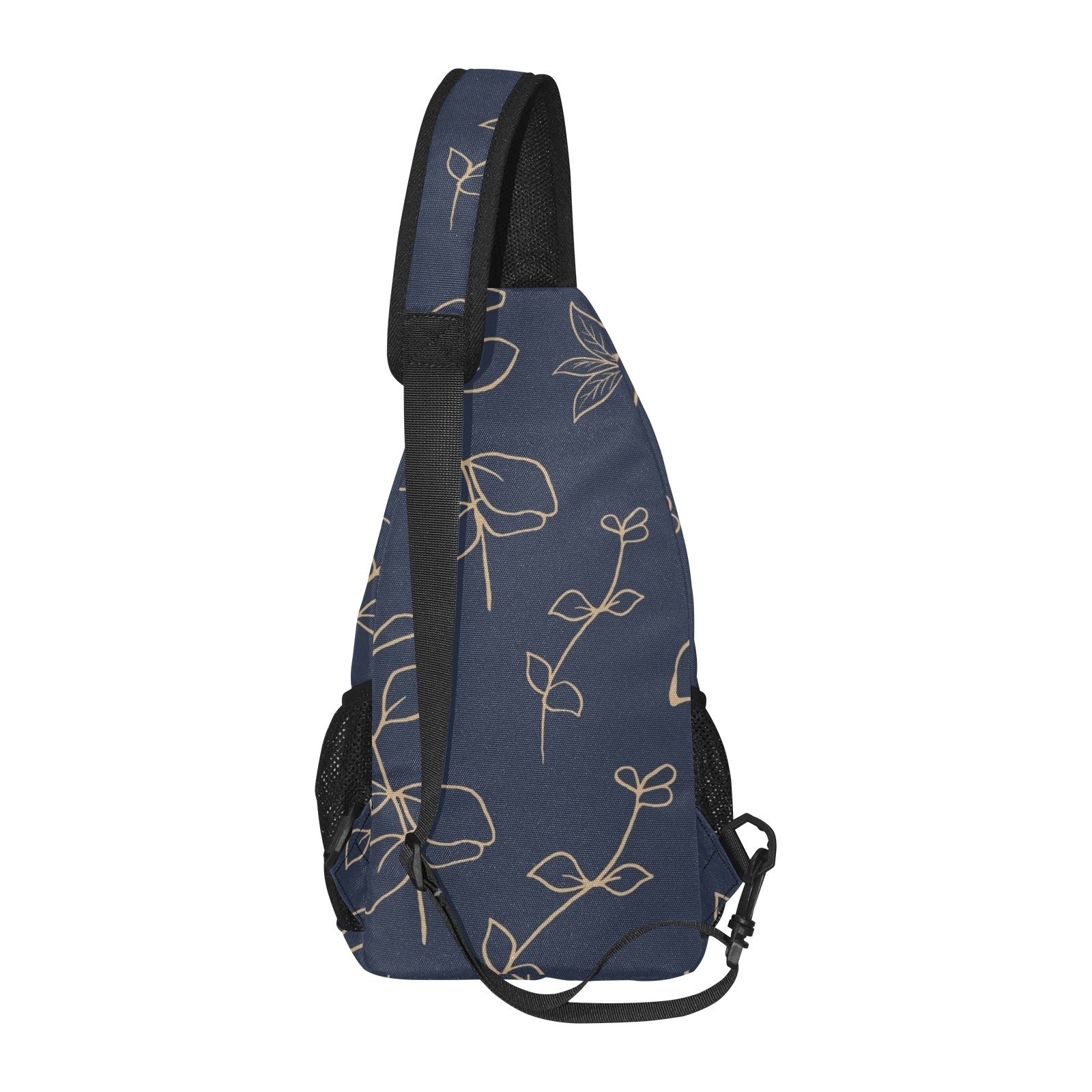 Gold Flowers On Navy - Chest Bag