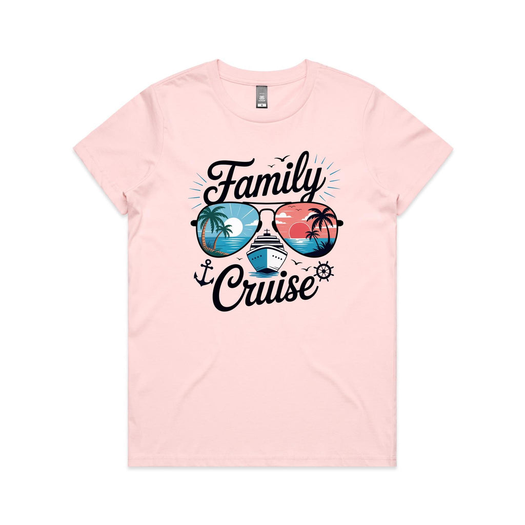 Family Cruise Womens Cruise T-shirt Pink Womens Cruise T-shirt Cruise Printed In Australia
