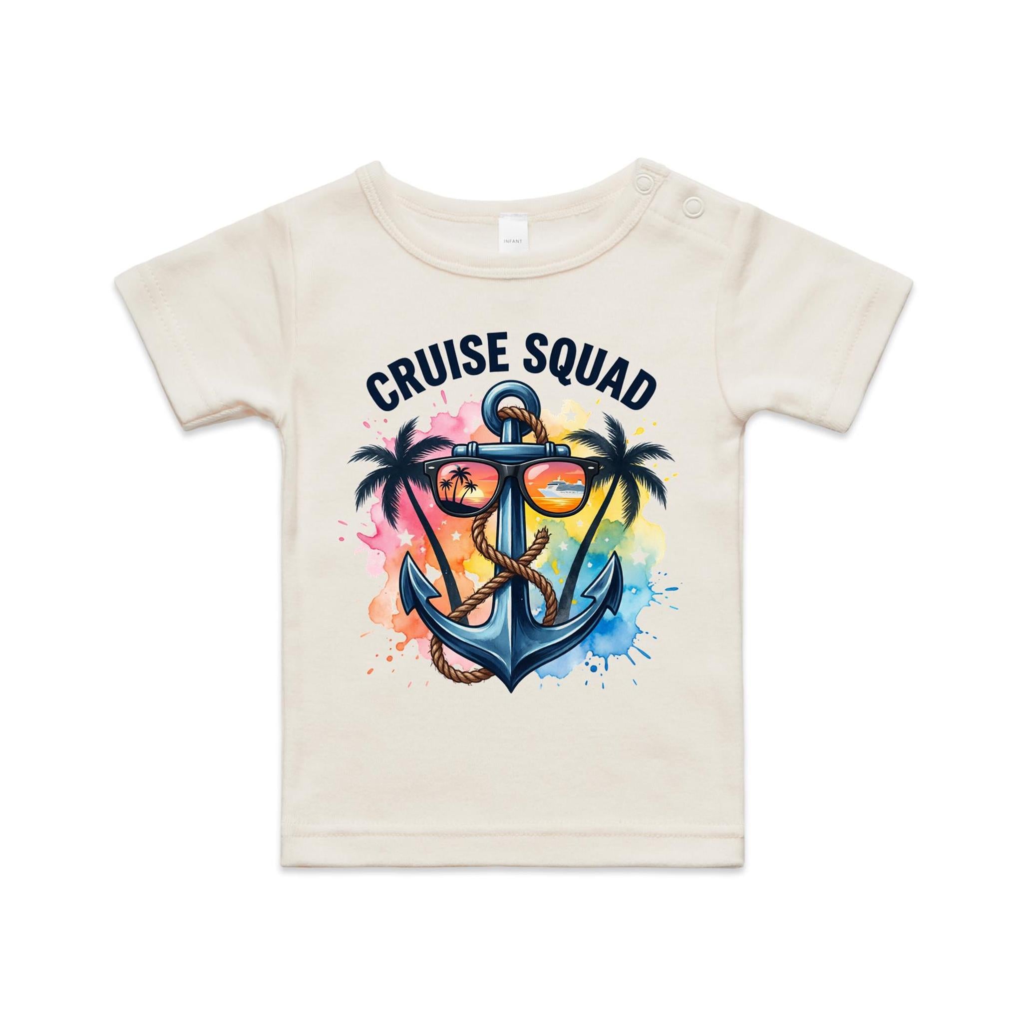 Cruise Squad, Anchor Baby Cruise T-shirt Natural Baby Cruise T-shirt Cruise Printed In Australia